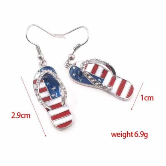 Freedom & Flip Flop American Flag Earrings - Picture 6 of 6